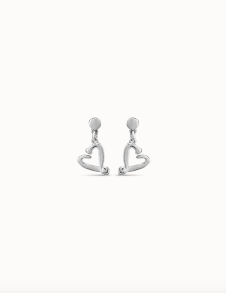 UNOde50 Silver Heart Drop Earrings